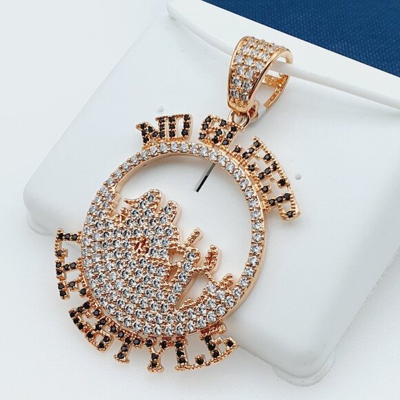 "14K Gold Plated Cubic Zircon Pendant, INUS1BR087 - Picture 8 of 9